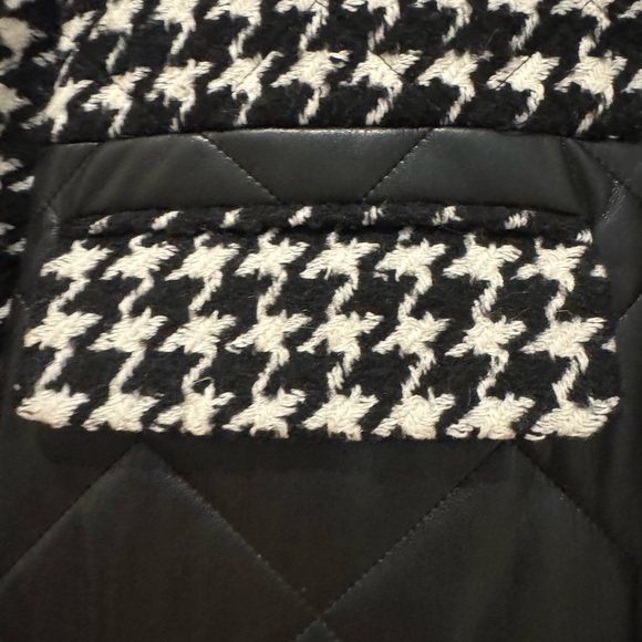 alice + olivia Susan quilted houndstooth vegan leather coat - Picture 12 of 14